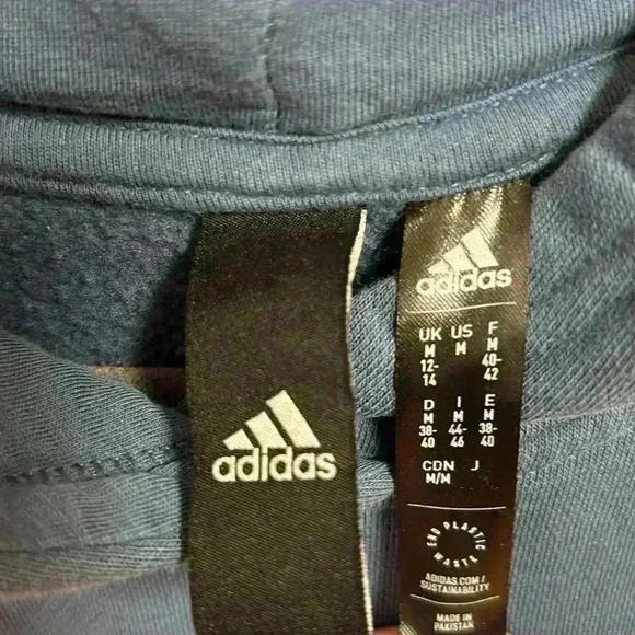 Adidas Hooded Sweatshirt Slate Blue/Gray Size M - Picture 2 of 7